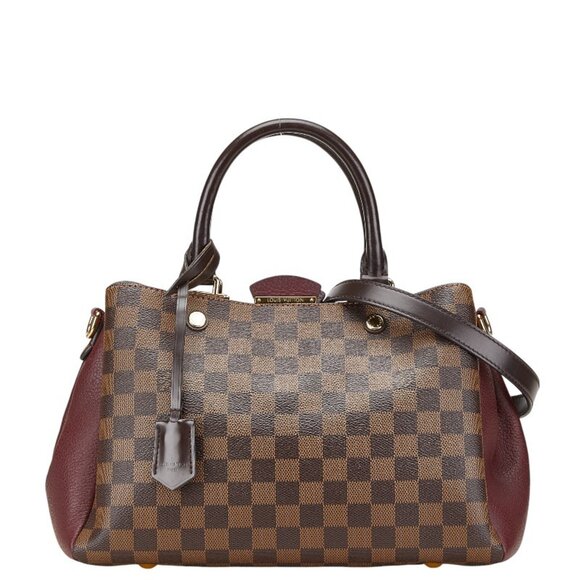 LOUIS VUITTON Authentic Brown Damier Leather Shoulder Bag